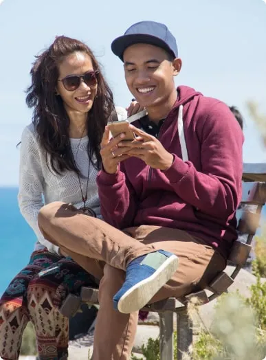 a couple talking to a stranger