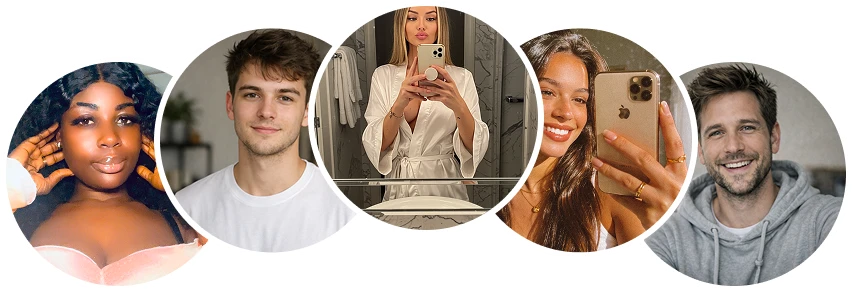 Grupp av profilbilder