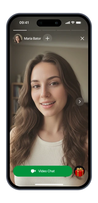 Genç kadınla görüntülü sohbet önizlemesi